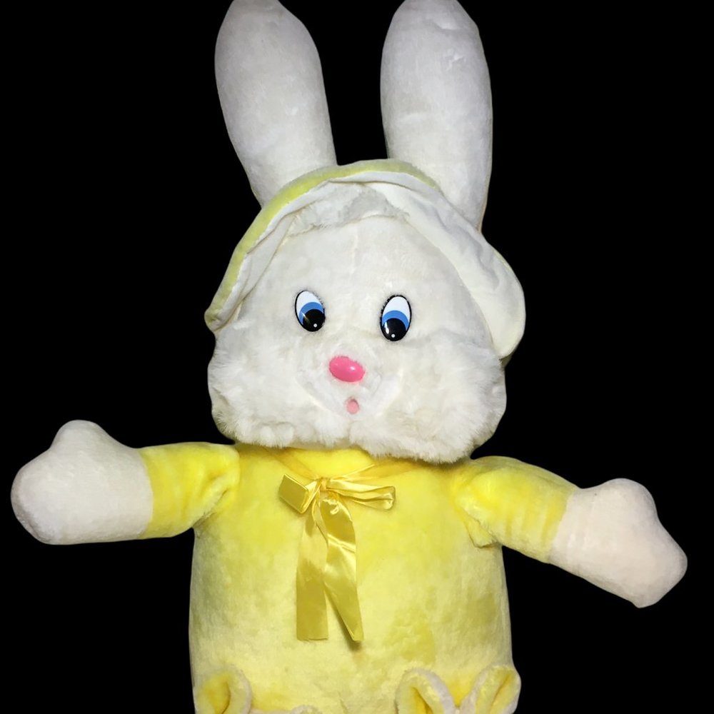 RARE Yellow Easter Bunny Rabbit JUMBO Stuffed Animal 32" Plush Bunny Slippers